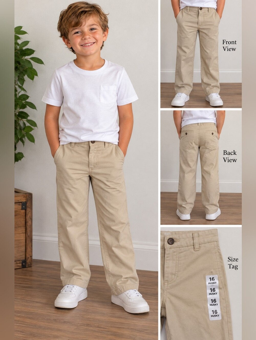 New children's Place boys size 16 straight khaki pants #03
